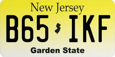 NJ license plate B65IKF