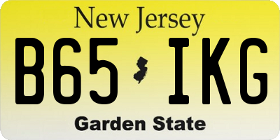 NJ license plate B65IKG