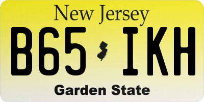 NJ license plate B65IKH
