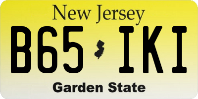 NJ license plate B65IKI