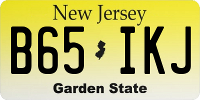 NJ license plate B65IKJ