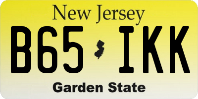 NJ license plate B65IKK