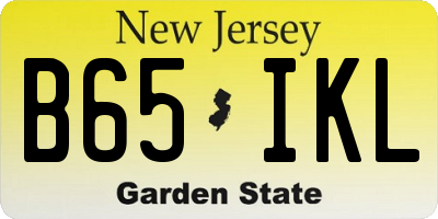 NJ license plate B65IKL