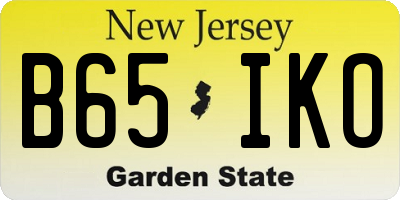 NJ license plate B65IKO