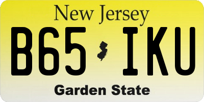 NJ license plate B65IKU