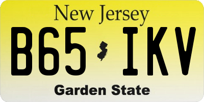 NJ license plate B65IKV