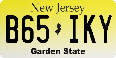 NJ license plate B65IKY
