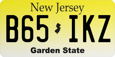 NJ license plate B65IKZ