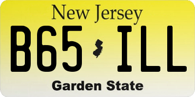 NJ license plate B65ILL