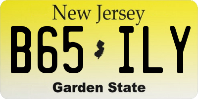 NJ license plate B65ILY
