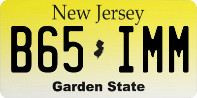 NJ license plate B65IMM