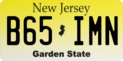 NJ license plate B65IMN