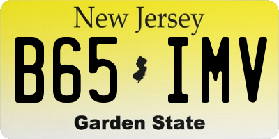 NJ license plate B65IMV