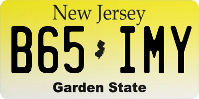 NJ license plate B65IMY