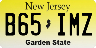 NJ license plate B65IMZ