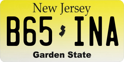 NJ license plate B65INA