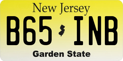 NJ license plate B65INB