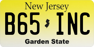 NJ license plate B65INC