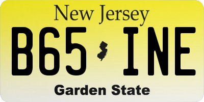 NJ license plate B65INE