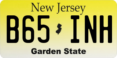 NJ license plate B65INH