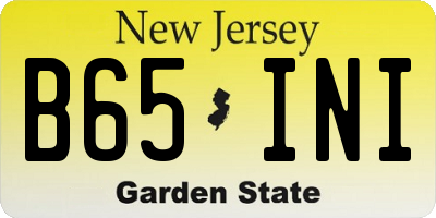 NJ license plate B65INI