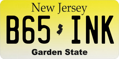 NJ license plate B65INK