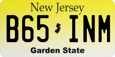 NJ license plate B65INM