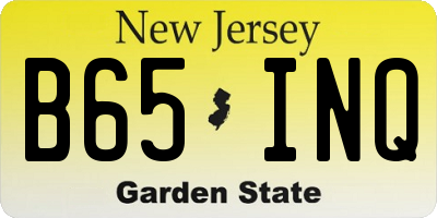 NJ license plate B65INQ