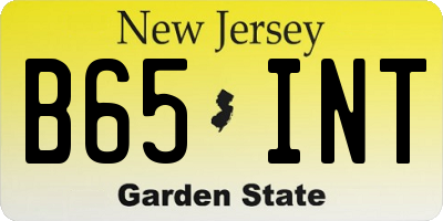 NJ license plate B65INT