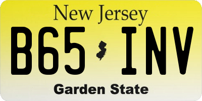 NJ license plate B65INV