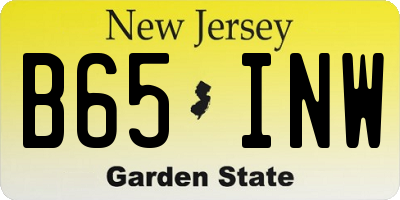 NJ license plate B65INW