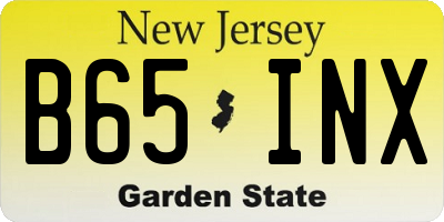 NJ license plate B65INX