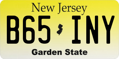 NJ license plate B65INY
