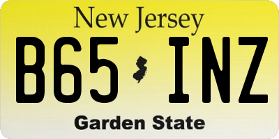 NJ license plate B65INZ