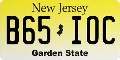 NJ license plate B65IOC