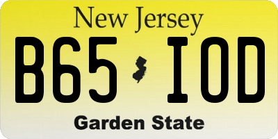 NJ license plate B65IOD
