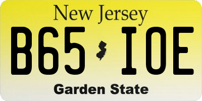 NJ license plate B65IOE