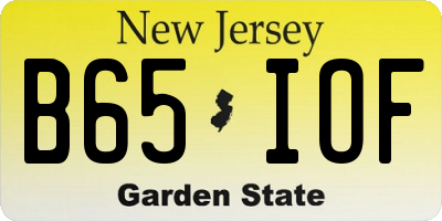 NJ license plate B65IOF