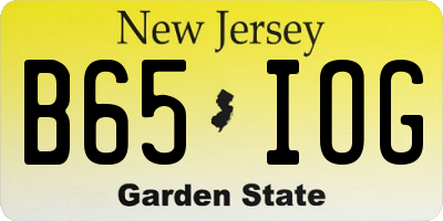 NJ license plate B65IOG