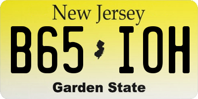 NJ license plate B65IOH