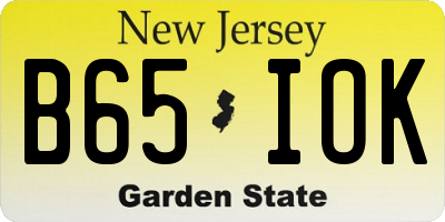 NJ license plate B65IOK