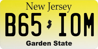 NJ license plate B65IOM