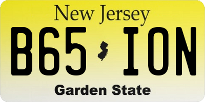 NJ license plate B65ION