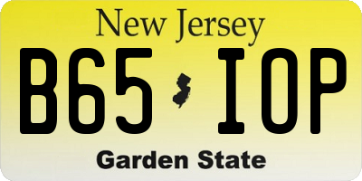 NJ license plate B65IOP