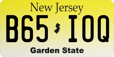 NJ license plate B65IOQ