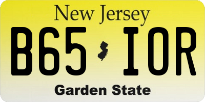 NJ license plate B65IOR