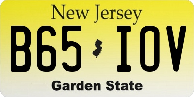 NJ license plate B65IOV
