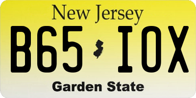 NJ license plate B65IOX