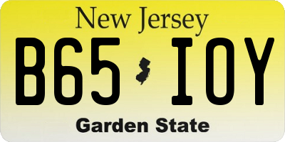 NJ license plate B65IOY