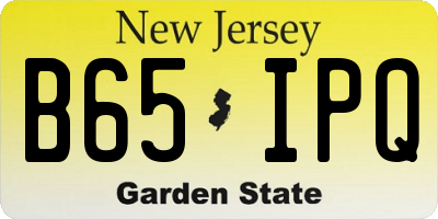 NJ license plate B65IPQ